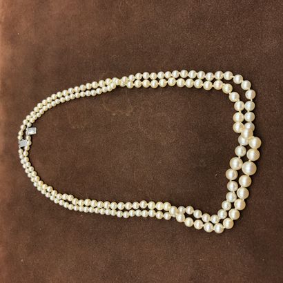 Double COLLIER DE PERLES en chute.

Fermoir...