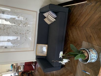 Deux canapés modernes tissu gris

69 x 177...