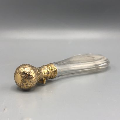 Flacon à sel en cristal et vermeil, XIXe...