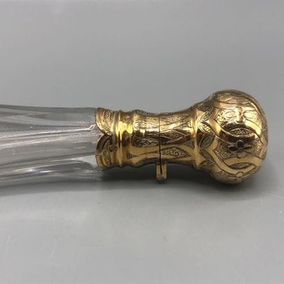 Flacon à sel en cristal et vermeil, XIXe...
