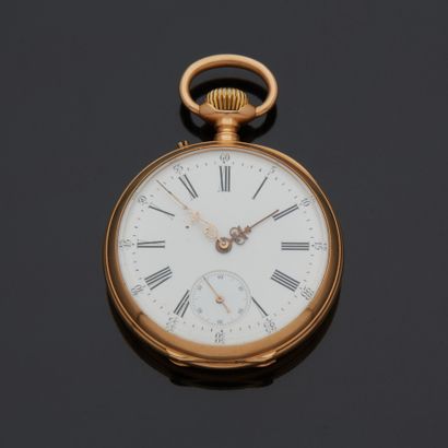 Montre de gousset en or jaune 18 k (750 millièmes)...