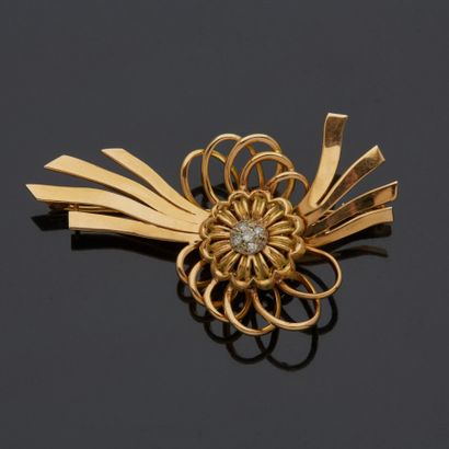 Broche en or jaune 18 k (750 millièmes) en...