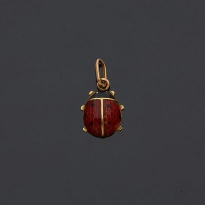 Petit pendentif coccinelle en or jaune 18...