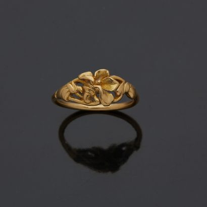 Bague en or jaune 18 k (750 millièmes) en...
