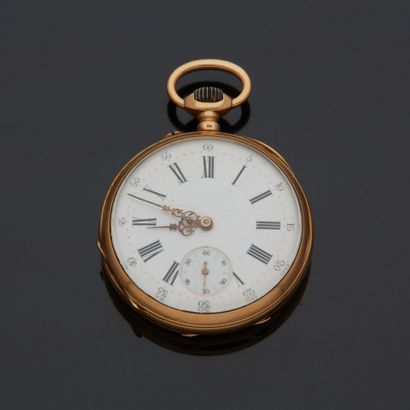 Montre de gousset en or jaune 18 k (750 millièmes)...