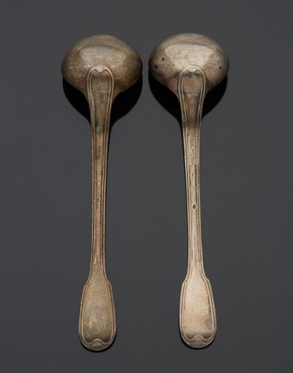 PARIS 1781 - 1789 - Grande paire de cuillers...