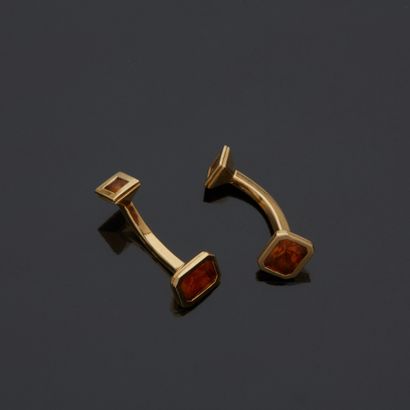 Paire de boutons de manchettes rigides en...