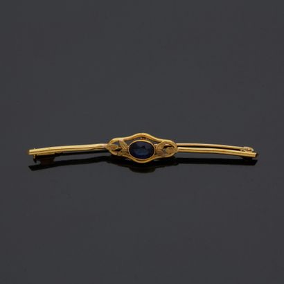Broche barette en or jaune 18 k (750 millièmes)...