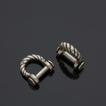 Paire de boutons de manchettes en argent...