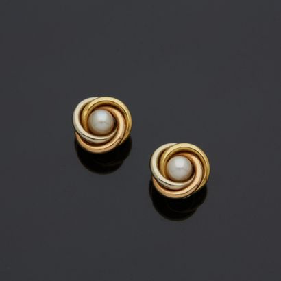 Paire de boucles d'oreilles en or jaune 18...