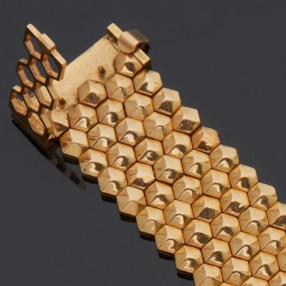 Bracelet souple articulé en or jaune 18 k...
