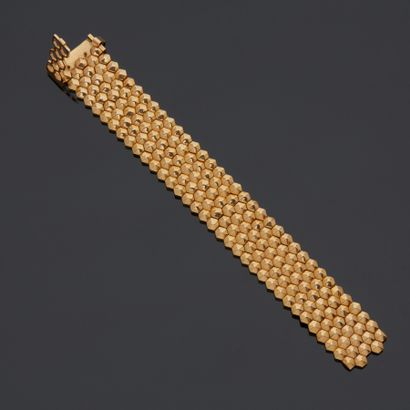Bracelet souple articulé en or jaune 18 k...