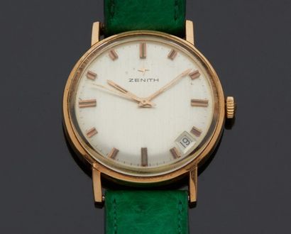 ZENITH - Montre bracelet d'homme en or jaune...