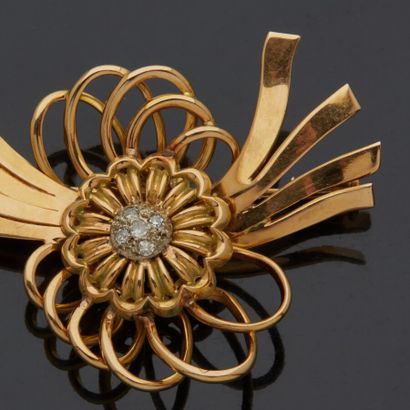 Broche en or jaune 18 k (750 millièmes) en...