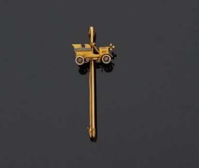 Epingle de cravate en or jaune 18 k (750...
