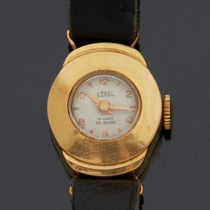 Deux montres de dame en or jaune 18 k (750...