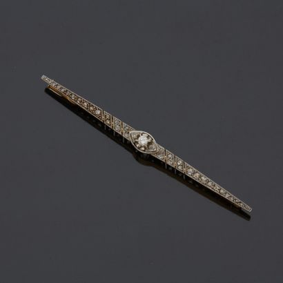Broche barrette en or jaune 18 k (750 millièmes)...