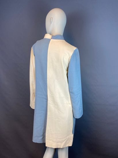 COURREGES

Mid-length dress in two-tone blue...