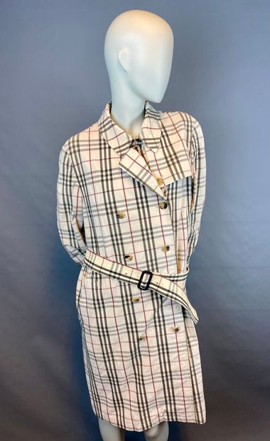 BURBERRY

Mid-length trench coat with beige...