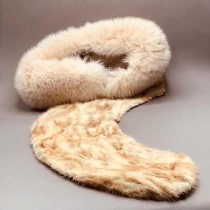 Lot of : 

- Two mink scarves

- Fox hat...