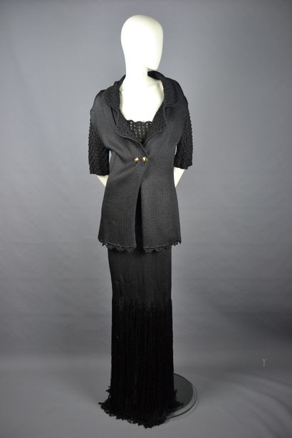 *LACROIX

Robe longue en viscose noire, fines...