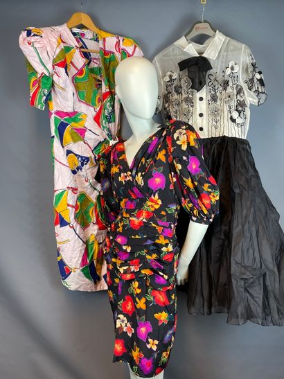 Lot of three dresses including : 

LANVIN

-...