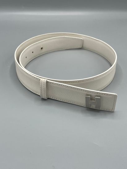 HERMES Paris 

Belt in white calfskin, H...