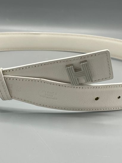 HERMES Paris 

Belt in white calfskin, H...