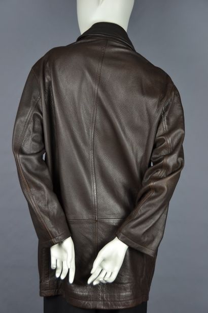 HERMES

Long brown deer leather jacket for...