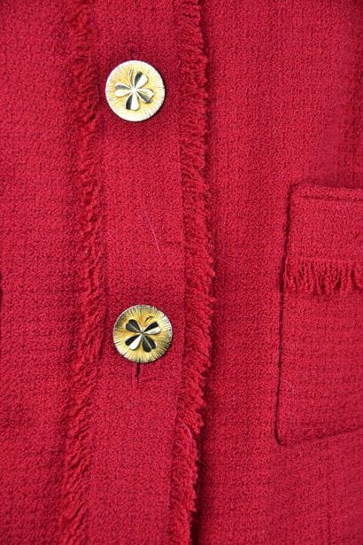 CHANEL

Red wool tweed jacket, long sleeves,...