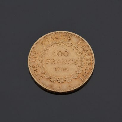 FRANCE - Pièce de 100 F or, 1905.