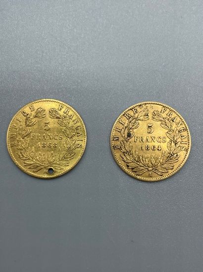 FRANCE - Deux pièces de 5 F or dont une ...
