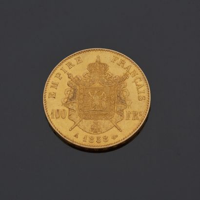 FRANCE - Pièce de 100 F or, 1858.

Poids...