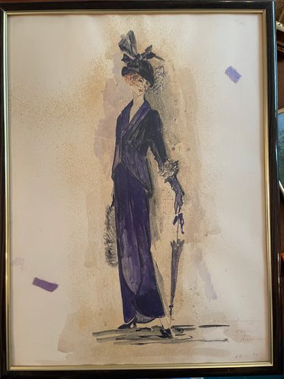 *Ecole MODERNE

Elégante à la tenue violette

Aquarelle,...