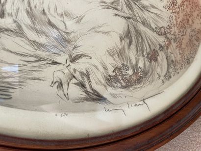 
Deux gravures représentant des femmes, signées...