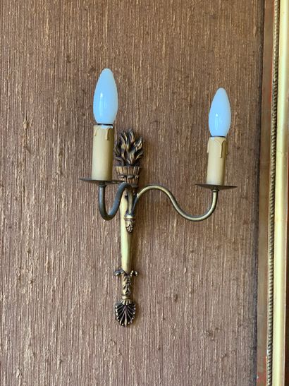 Paire d'appliques à deux bras de lumières...