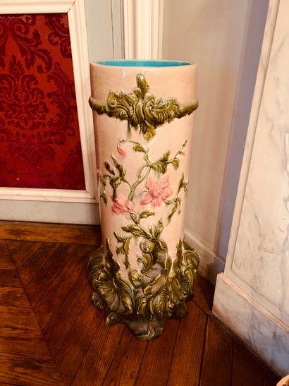 Porte-parapluies en barbotine polychrome...