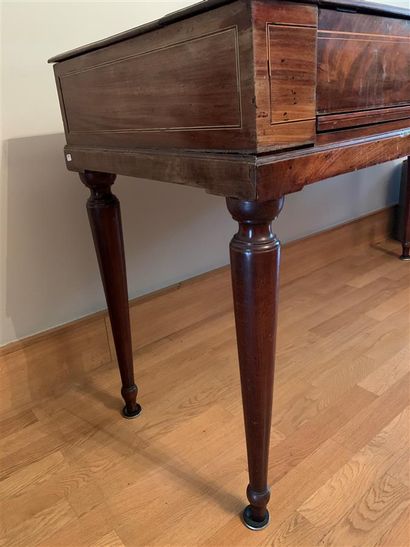 
Piano forte en bois de placage d'acajou...