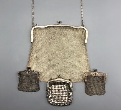 Four silver plated minaudières