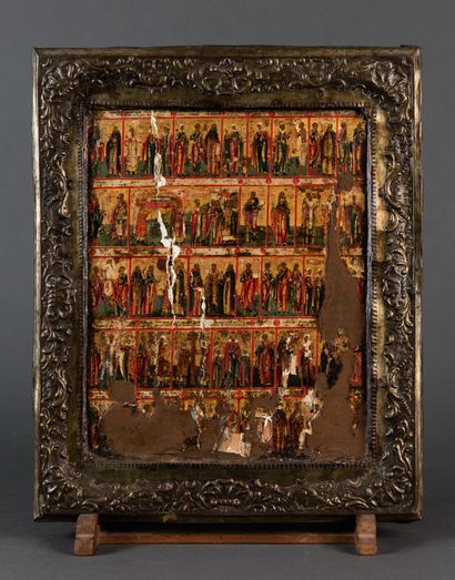 ICON of the month of May. Painting on a gold...