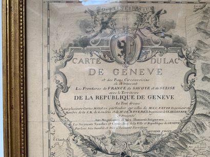 Map of Lake Geneva, Switzerland, after Antoine...