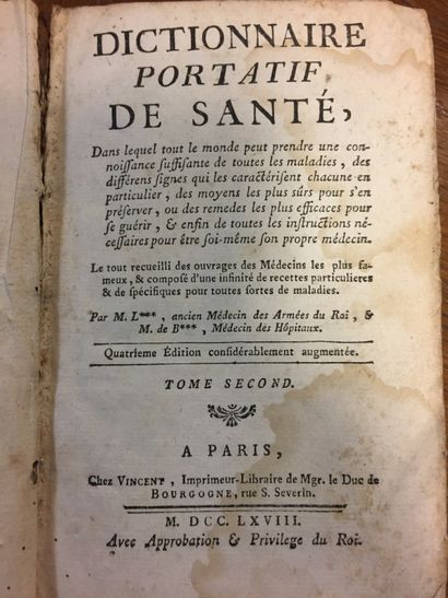 Dictionnaire portatif de santé, printed in...