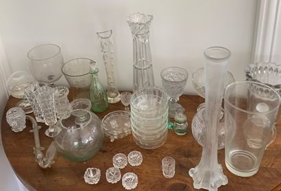 Lot de verrerie et cristal divers