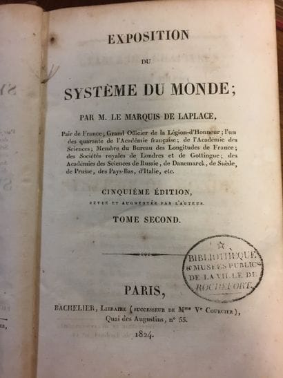 Marquis De LAPLACE, Exposition du système...