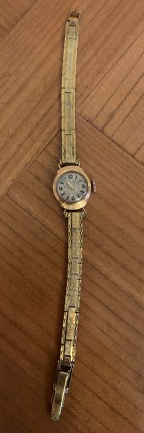 Ladies' watch bracelet, case in 18 k yellow...