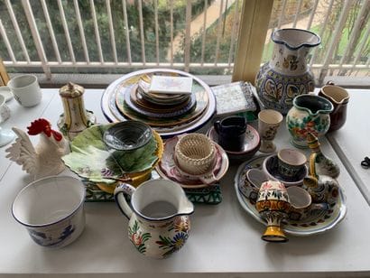 Various polychrome ceramics