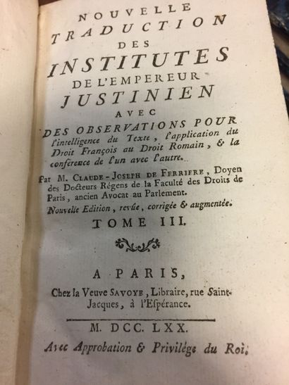 New translation of the Institutes of the...