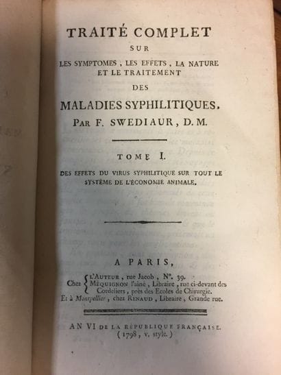 
F.SWEDIAUR, Traité complet sur les maladies...