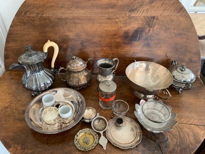 
Various silver plated metal and a silver...