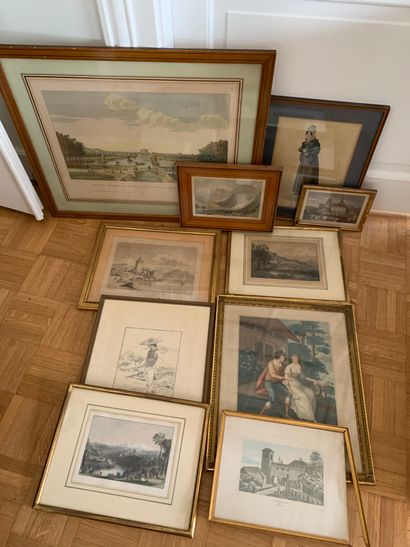 Lot of engravings, frames and various framed...